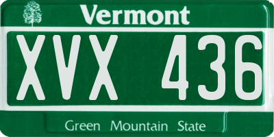 VT license plate XVX436