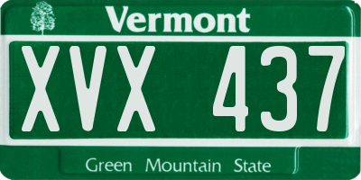 VT license plate XVX437
