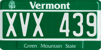 VT license plate XVX439