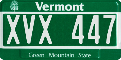 VT license plate XVX447