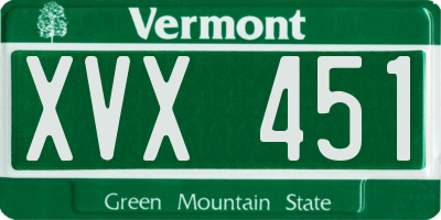 VT license plate XVX451