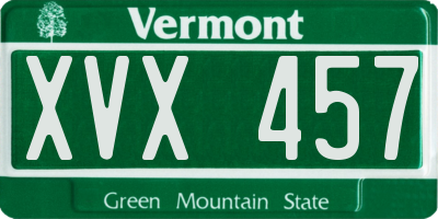 VT license plate XVX457