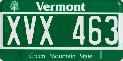 VT license plate XVX463