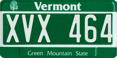 VT license plate XVX464
