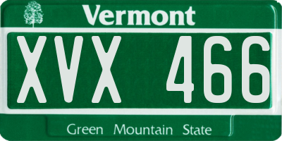 VT license plate XVX466