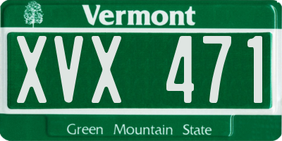 VT license plate XVX471