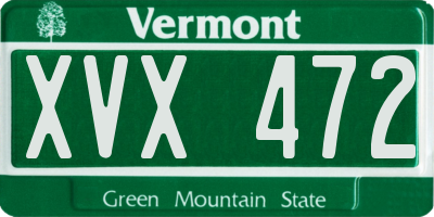 VT license plate XVX472