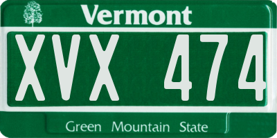 VT license plate XVX474