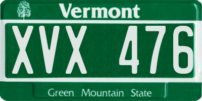 VT license plate XVX476