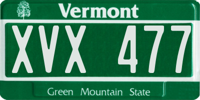 VT license plate XVX477
