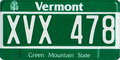 VT license plate XVX478