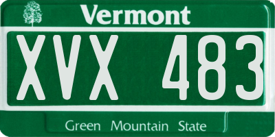 VT license plate XVX483