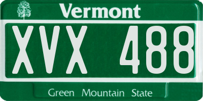 VT license plate XVX488