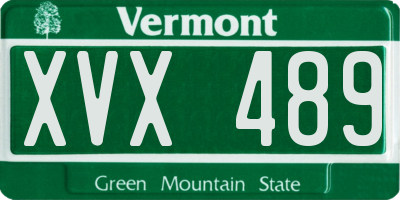 VT license plate XVX489