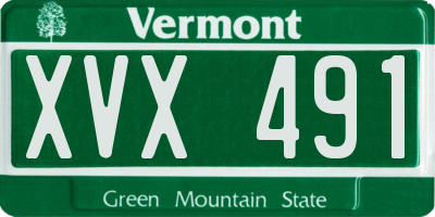VT license plate XVX491