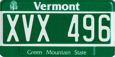 VT license plate XVX496