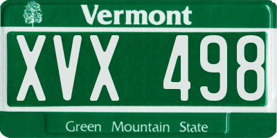 VT license plate XVX498