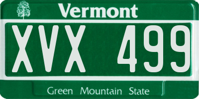 VT license plate XVX499