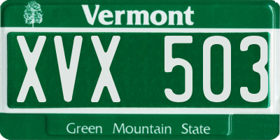 VT license plate XVX503