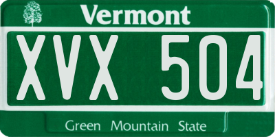 VT license plate XVX504