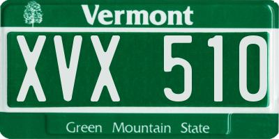 VT license plate XVX510