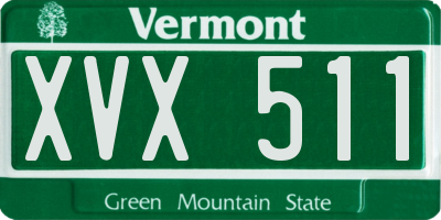 VT license plate XVX511