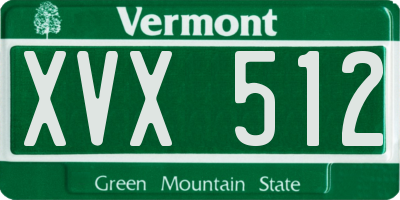 VT license plate XVX512