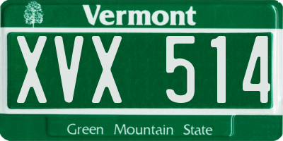 VT license plate XVX514
