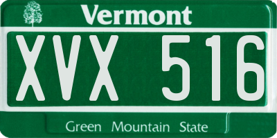 VT license plate XVX516