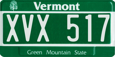VT license plate XVX517