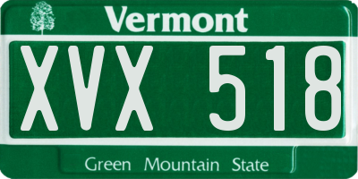 VT license plate XVX518