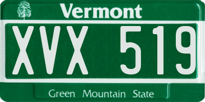 VT license plate XVX519