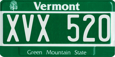 VT license plate XVX520