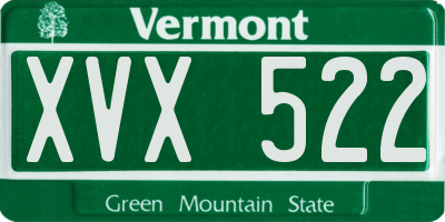 VT license plate XVX522
