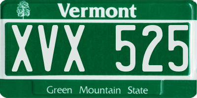 VT license plate XVX525