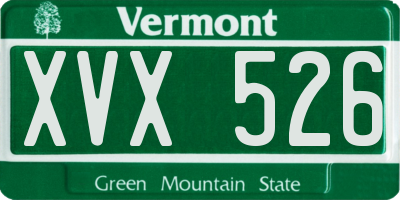 VT license plate XVX526