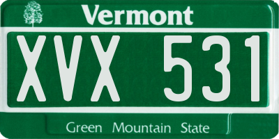 VT license plate XVX531