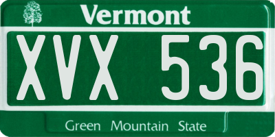VT license plate XVX536