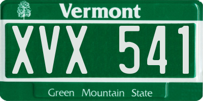 VT license plate XVX541