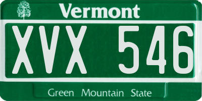 VT license plate XVX546