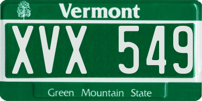 VT license plate XVX549