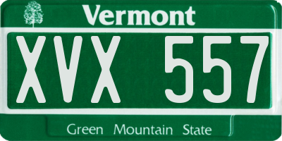 VT license plate XVX557