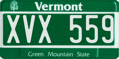 VT license plate XVX559