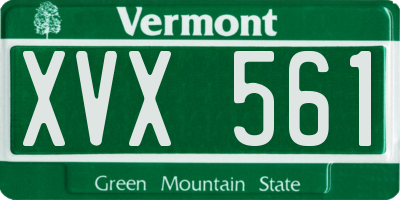 VT license plate XVX561