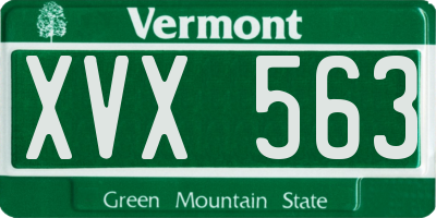 VT license plate XVX563