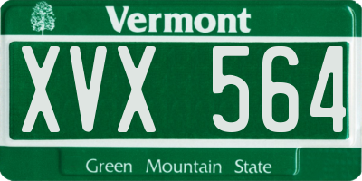 VT license plate XVX564