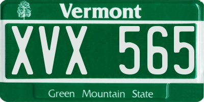 VT license plate XVX565