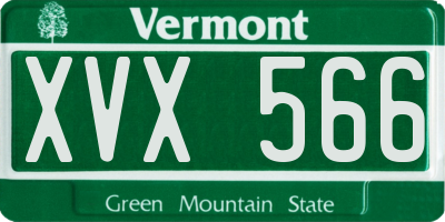 VT license plate XVX566