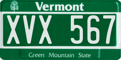 VT license plate XVX567