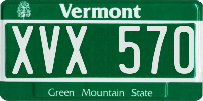 VT license plate XVX570